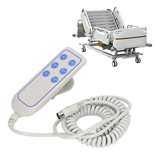 6-Button Lifting Bed Remote Control Hand Controller with 8-Pin Extension Cord for Lifting Chair and Electric Sofa