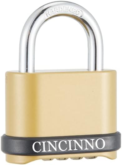 4 Digit Combination Lock, Outdoor Combination Padlock with Hardened Steel Shackle,Locks with Code for Sheds, Fence, Storage Unit and Gate