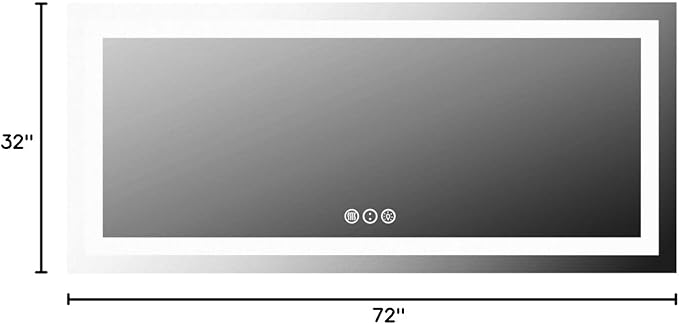 Amorho LED Bathroom Mirror, 72" X32" with Front and Backlight, Large Dimmable Wall Mirrors with Anti-Fog, Shatter-Proof, Memory, 3 Colors, Double LED Vanity Mirror