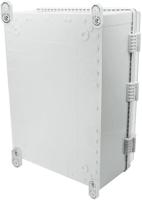Co. ABS Waterproof IP67 15.75" x 19.68" x 7.87" Clear Cover Hinged Electronics Box with Mounting Plate, Bracket