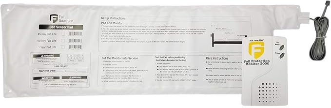Fall Guardian Protection Monitor 2000 with 1 Year Bed Pad, White