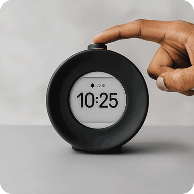 mudita Harmony 2 Digital Alarm Clock - Daylight Alarm Clock with E-Ink Screen and Meditation Function and Snooze Function - Sunrise Alarm Clock - 17 Melodies, Relaxation Sounds, Nature Sounds - Black