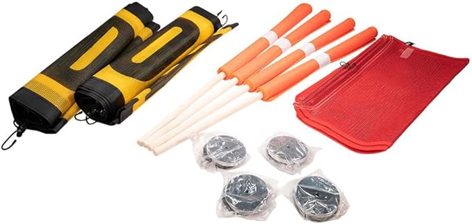 Mytee Products 15 Pcs Magnetic Oversize Load Sign Kit - 2 Mesh Oversized Load Banner, 8 Pcs Mesh Warning Flag w/Wood Dowel & Wire Loop, 1 Bag & 4 Magnetic Flag Holder for Construction, Pedestrian Sign
