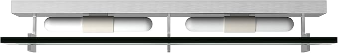 Hinkley Latitude Large Four Light Bath Vanity - Modern, Inside Etched Clear Glass Panel, Bulbs Included - Chrome Finish