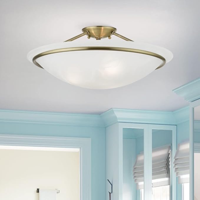 Livex Lighting 4825-04 Newburgh 3-Light Ceiling Mount, Black