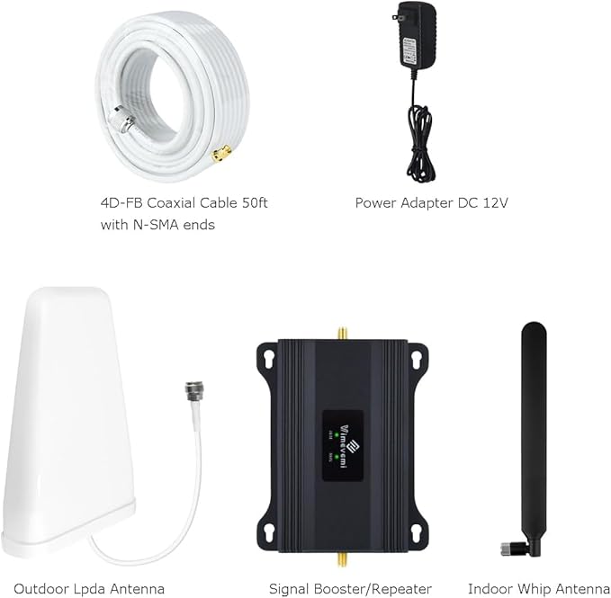 Cell Phone Booster for Home and Office | 65dB High-Gain Amplifier for Verizon Band 13 5G & 4G LTE | Boosts Signal for Data Carriers Up to 4000 Sq.Ft | FCC Certified