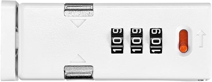 Cabinet Lock,Barn Door Latches,3-Digit Combination Security Locks,Combination Security Lock,for Office File Cabinet,Drawers,Locker,Small Door,Cupboard (1, White_90 Degree)