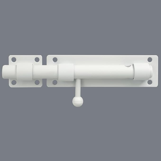 Alise 8 inch Barrel Bolt Latch,Slide Bolt Latch,Heavy Duty Solid SUS304 Stainless Steel Slide Lock for Wooden Fence,Barn Door,Interior or Outdoor Door White