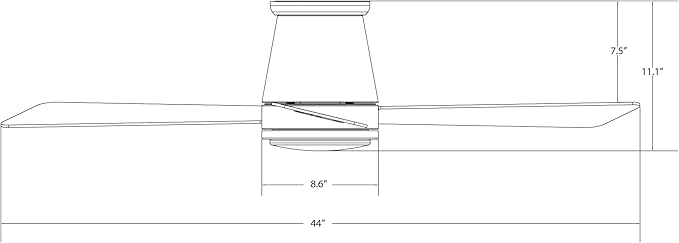 WAC Lighting Hug 3-Blade Aluminum Smart Flush Mount Ceiling Fan in Brush Nickel