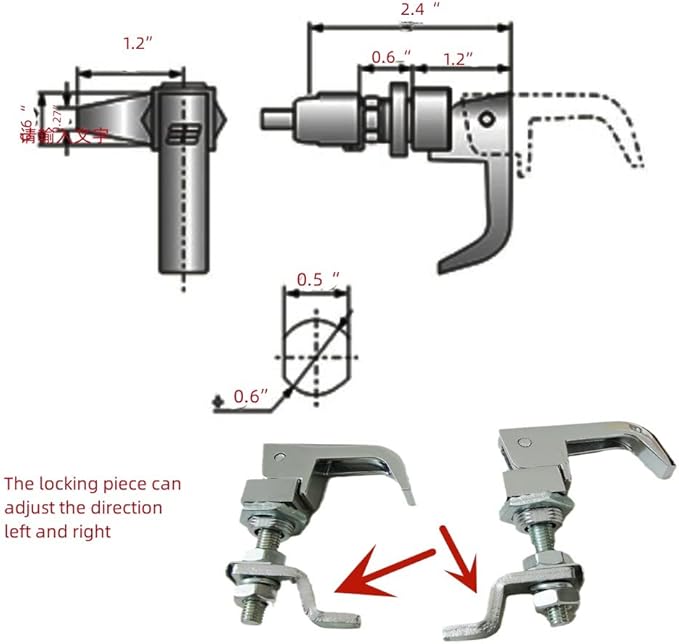 2PCS Lift and Turn Latches and Compression Latch, Adjustable Grip Handle Rotation 360 Silver