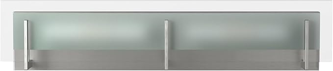 Hinkley Latitude Large Four Light Bath Vanity - Modern, Inside Etched Clear Glass Panel, Bulbs Included - Brushed Nickel Finish