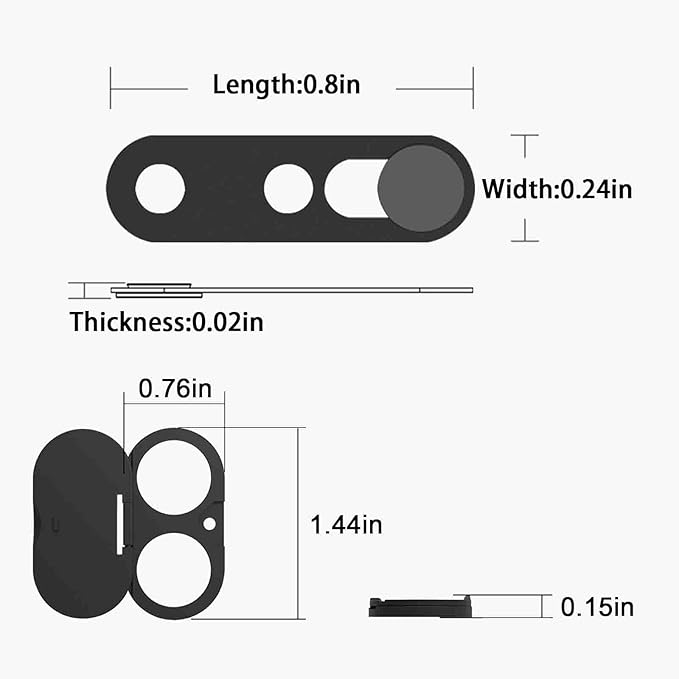 Front Camera Cover Compatible for iPhone 16/16 Plus with Rear Lens Cover,Protect Privacy and Security But Not Affect Facial Recognition (2Pack)-2025 Updated Version