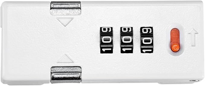 Cabinet Lock,Barn Door Latches,3-Digit Combination Security Locks,Combination Security Lock,for Office File Cabinet,Drawers,Locker,Small Door,Cupboard (1, White_180 Degree)