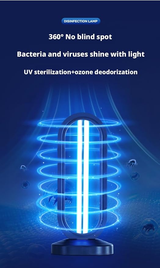 UV Light Sanitizer with Ozone,Ultraviolet Light Sanitizer for Room,Home Disinfection Device,15/30/60 Minutes Timer