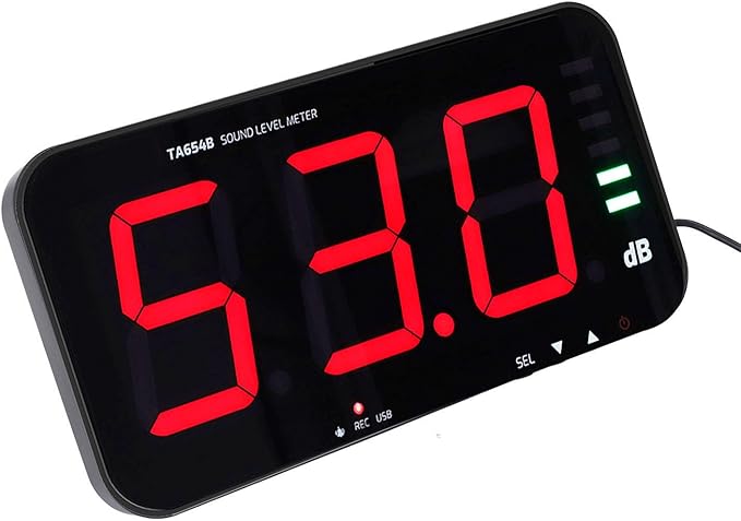 Wall Hanging Sound Level Meter, 30-130 DB Decibel Meter Sound Level Reader 13in Digital Screen Noise Monitoring Device for Office