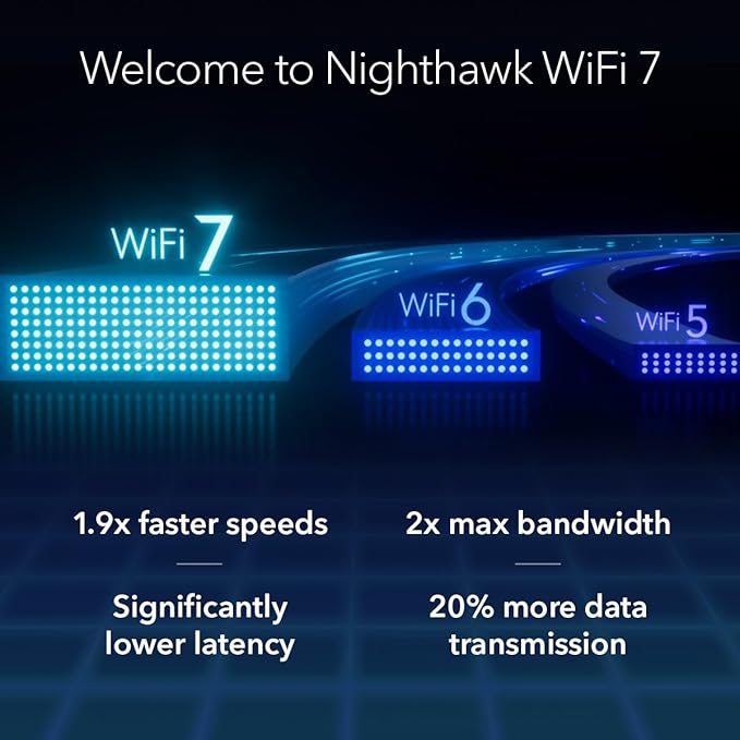 NETGEAR WiFi 7 Range Extender (EXS18) – BE3600 Dual-Band Wireless Internet Signal Range Extender (up to 3.6 Gbps Speed) - Add up to 1,200 sq. ft., 40 Devices – WPA3 Security, Smart Roaming