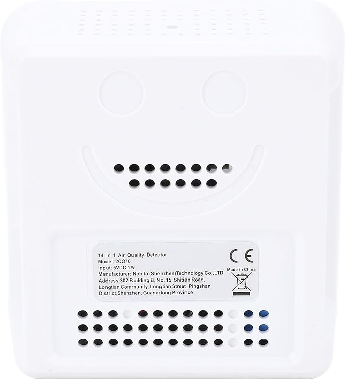 Pissente Smart Air Quality Detector, 14 in 1 Indoor Air Quality Meter with PM2.5 VOCs Temperature Humidity Sensor for Home Office Travel, Tuya Smart APP Connection