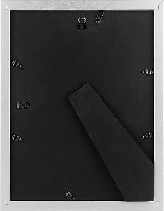Golden State Art, 9x12 Picture Frame with Mat for 6x8 - High Definition Glass Wall Mounting Horizontal Vertical Display (Silver, 1 Pack)