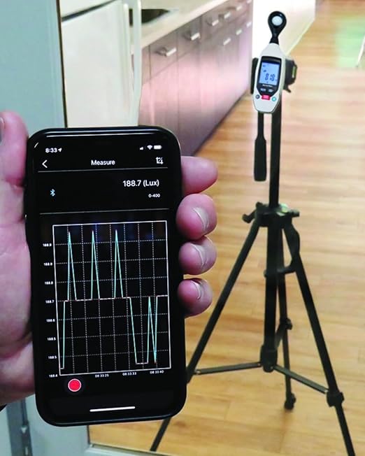 Sper Scientific Decibel Meter 850019 w/Bluetooth, Sound Level Meter 35 to 130 dB, SPL Meter A/C Weighted, Dual Range, Max/Min & Data Hold, Compact Audio Noise Measuring Device, Large Backlit Display