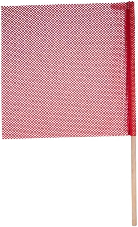 Mytee Products (8 Pack) 18"x18" Red Safety Flags for Truck Loads w/Dowel - DOT Compliant Jersey Mesh Warning Flags on Stick for Oversize Wide Load, Construction, Road Traffic, Pedestrian Signs