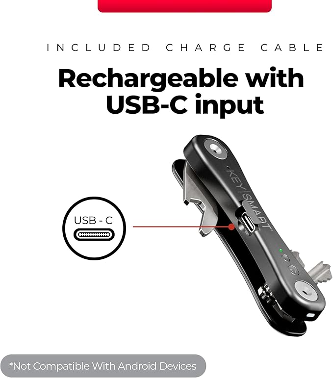 KeySmart iPro Key Finder Locator with Sound - Keychain Key Holder, Apple Find My App Compatible, Key Organizer, Compact Clutter-Free Key Chain Tracker, Tech Gifts for Men (Up to 14 Keys, Black)