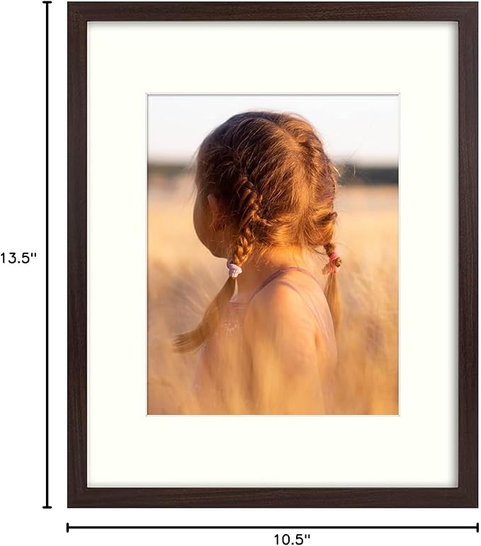 Golden State Art, 16x20 Picture Frame with Mat for 11x14 - High Definition Glass Wall Mounting Horizontal Vertical Display (Brown, 1 Pack)