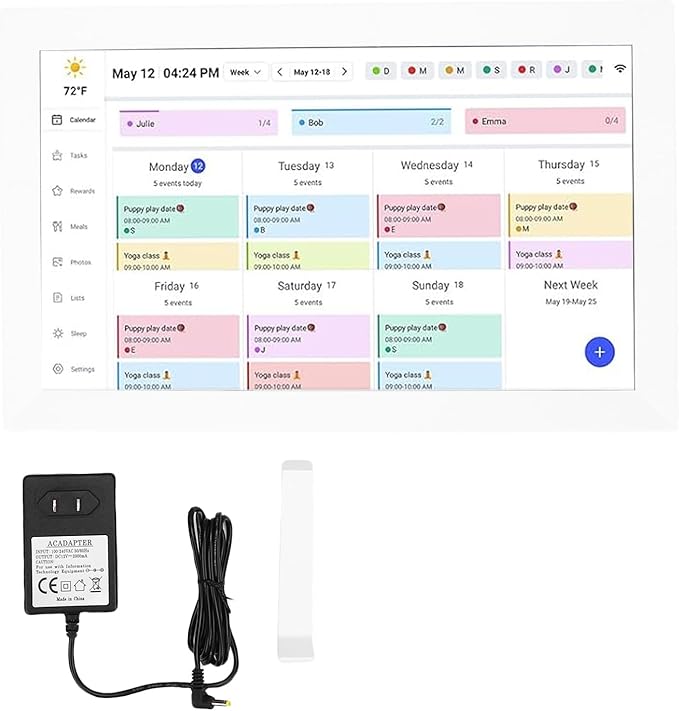 Bewinner 15.6 Inch Wall Planner Digital Calendar & Chore Chart, Smart Touchscreen Wall Calendars Interactive Display with APP for Family Schedules, Electronic Picture Frame (US Plug)