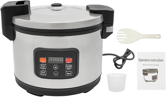 Commercial Electric Rice Cooker/Warmer, 13L Large Intelligent Multifunctional Rice Cooker with LED Display, Measuring Cup, Rice Spatula for Cooking Rice, Porridge, Soup