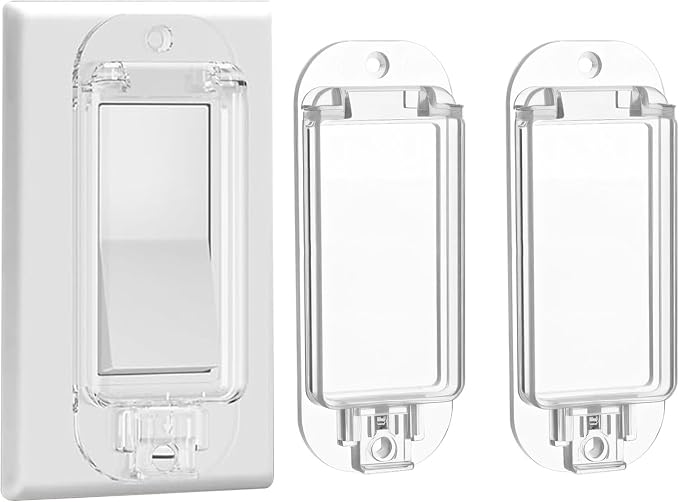Light Switch Guard Cover 2 Pack Wall Switch Guard Child Proof Rocker Switches Plate Cover Keeps Lights or Switches from Being Accidentally Turned ON or OFF