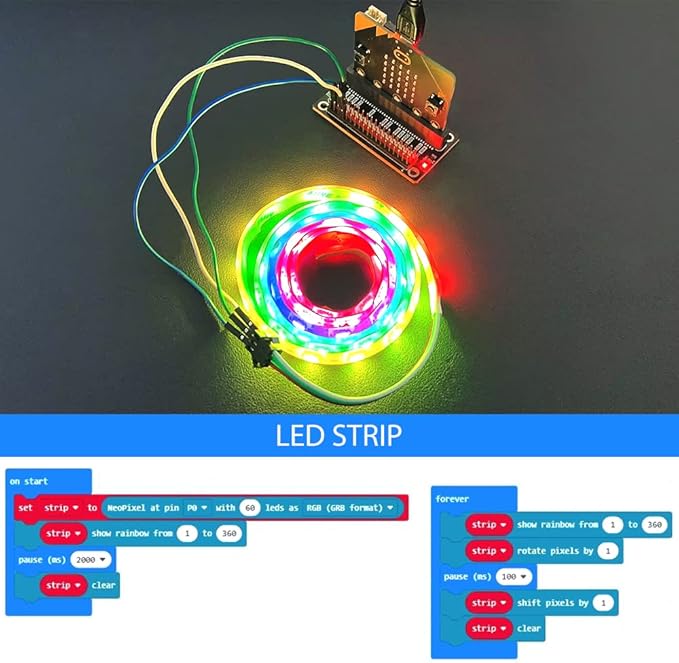GeeekPi Basic Starter Kit for BBC Micro:bit (V2 Included), Blocks and Python Code, Multiple Sensors Project Examples, Detailed Tutorial Included