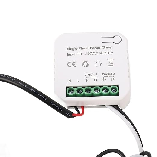 Smart Energy Monitor, Bidirectional Solar PV Grid Power Meter with 80A CT Clamp Sensor, for, Real Time Voltage Current Power Factor Monitoring