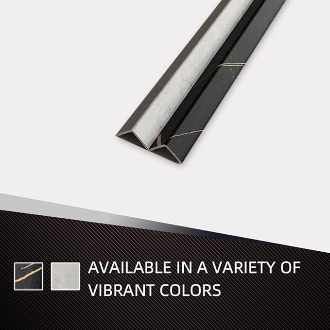 OUZUGIE 8-Pack 57 Inches, WPC Slat Wall Panel Trim,Corner Guard for High Grille (Black Marble)