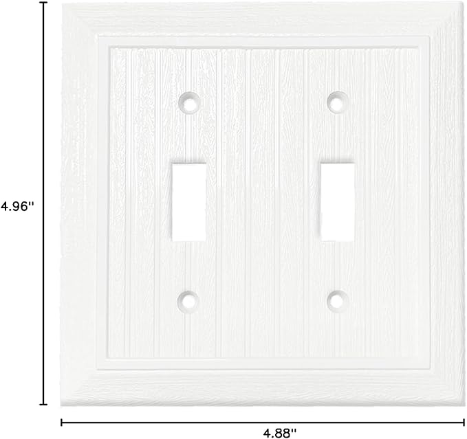 Modern Decorative Wall Plate Retro Wood Grain design Switch Cover Outlet Cover for Light Switch, Smart Switch, Dimmer, GFCI, USB Outlet (10 Pack, Double Decorator)