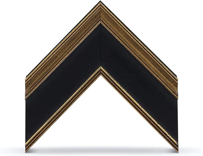 Antique Gold & Black 3" Color Chip Premiere Deco TV Frame (32",43",50",55",65",75",85") Compatible ONLY with Samsung The Frame and Pro TVs (Fits 2021-2025, LS03A,LS03B,LS03C,LS03D,LS03FA,LS03FW)