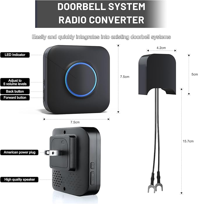 Wireless Doorbell Chime - Compatible with Blink Video Doorbell and Blink Video Doorbell (2nd Gen) (1 Video Doorbell Extender 1 Receiver)