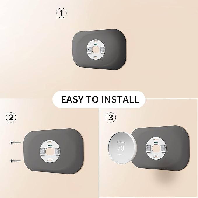 Compatible with Google Thermostat 2020 Wall Plate Cover - Petrichor Nest Thermostat Trim Kit, Made for Google Nest Thermostat 2020, Cover Imperfections Easy to Install - Charcoal(2 Pack)
