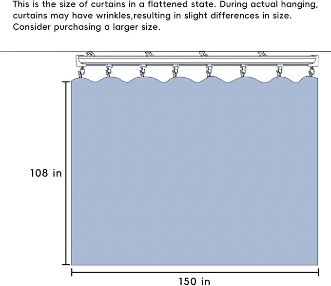 Room Divider Ceiling Mounted Curtains Track Sets Extra Wide Blackout Curtain Flexible Tracks for Bedroom Privacy Partition Separator, 1 Panel Light Grey Drape and White Rail, W12.5 x H9ft
