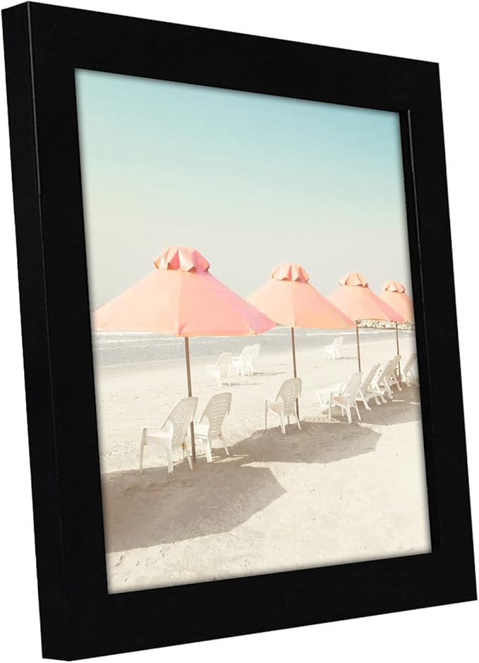 Americanflat 7x7 Picture Frame with Shatter-Resistant Glass - Signature Collection - Gallery Style Frames Made of Engineered Wood - Square Frame for Tabletop and Wall Display - Black