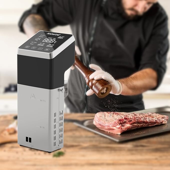AnchorChef Immersion Circulator, Commercial Restaurant Sous Vide Machine,Large capacity sous vide, Fast-Heating,Sous vide cooker 1400W,With large Touchscreen Accurate Temperature Timer (120V)