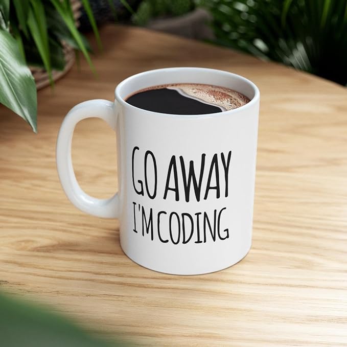 Panvola Personalized Go Away I'm Coding Customized Coder Computer Programming Programmer Student Graduation Ceramic Coffee Mug 11oz