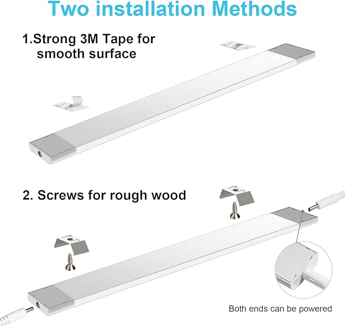 WOBANE Under Counter LED Lighting, Hand Wave Activated Lighting,Under Desk Light Bar,24 inch Dimmable Panel for Kitchen,Shelf,Cupboard,Closet,Workbench,Cabinet,6000K White