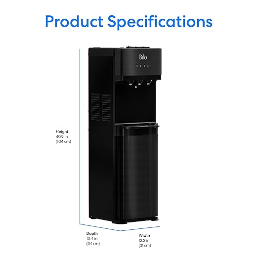 Brio 500 Series 4-Stage Bottle-Less POU Tri-Temperature Digital Self Cleaning Water Cooler Dispenser