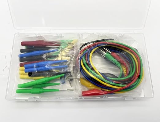 Automotive Test Lead Set, Back Probe Kit 30pcs, Copper Alligator Clips to Banana Plug Test Lead, Multimeter Test Lead Set for Automotive Repair and Diagnostic Circuit Testing