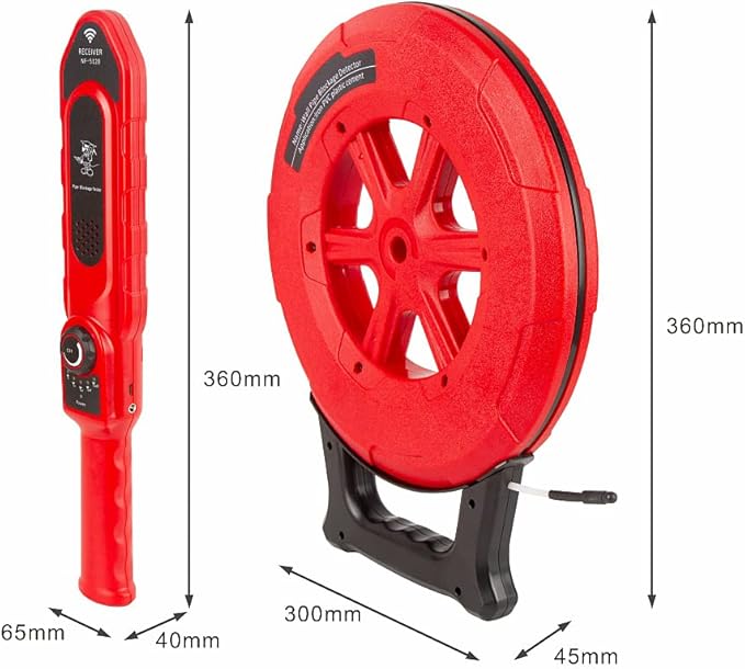 Pipe Blockage Detector, Water Pipe Locator Underground Diagnostic-Tool Wall Scanner Pipeline Blocking Clogging Scanner Plumbers Instrument For Metal PVC Water Pipes, 40M
