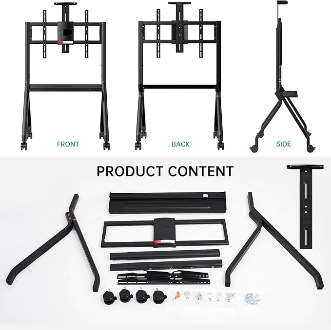 Mobile Smart Board Stand for Interactive Whiteboard 47"-65", Lockable Wheels, Holds up to 176lbs, for Office Classroom Home(Model: FD570)
