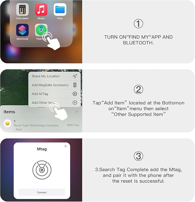 Mini Car GPS Tracking Device for Cars, Vehicles, 1PCS Real Time GPS Tracker for Vehicles Work with Find My (iOS Only), Hidden Car Tracker with Magnetic Case, No Monthly Fee (White)