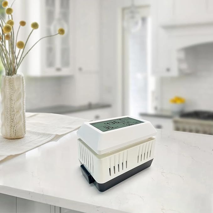 ECOWITT WH46D CO₂ and Air Quality Monitoring, CO₂(NDIR)/PM1.0/PM2.5/PM4.0/PM10/Temperature/Humidity 7-in-1 Sensor with LCD Screen