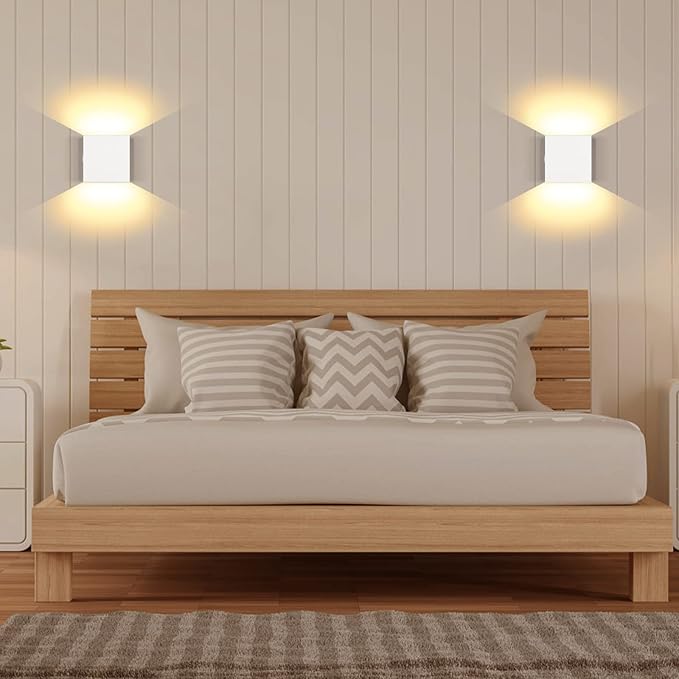 Lightess Battery Wall Sconce Touch Control, LED Wall Lights Rechargeable, Up Down Wall Mount Lights for Indoor Lighting, Warm White, LG9939108