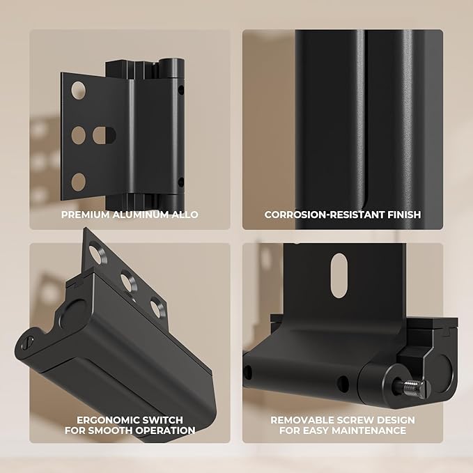 2 Pack Home Security Door Reinforcement Lock, Childproof Safety Door Lock Latch Stopper, Removable Screw-Mounted, Prevent Home Unauthorized Entry, Aluminum Construction, Withstands 800 lbs