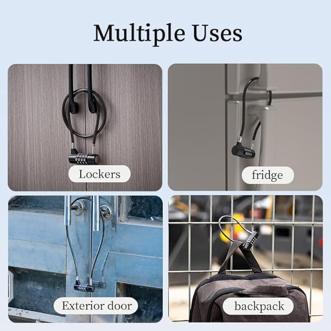 Combination Lock Cable Lock with 4 Digits Cabinet Lock with 3.5" Cable Length Twist 3.5" Length Durable Cable Ideal for lockers, Gym, Toolbox, Case Small Size Short Cable (3.5")